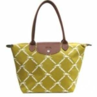 Sac Le Pliage Longchamps Paris soldes Cuir Grid Carreaux Jaune